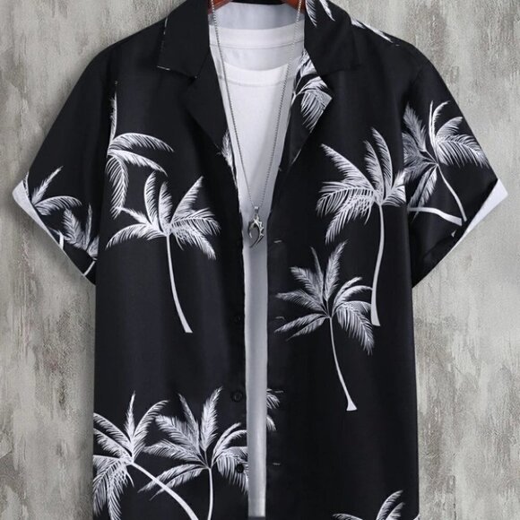 . Other - Black Mens Button Up Tee Shirt